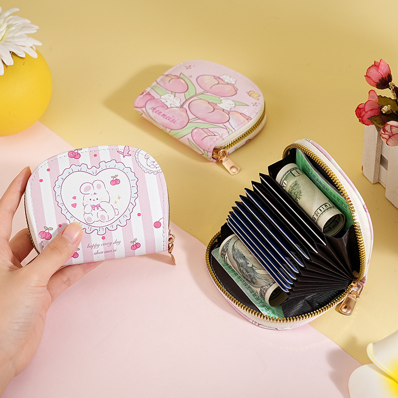 Bolso de tarjeta multitarjeta de venta caliente transfronterizo, bolso de identificación femenino, bolso de almacenamiento de tarjeta bancaria masculina, bolso de tarjeta femenino con estampado de dibujos animados lindo