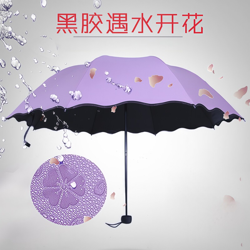 Water Flowering Umbrella Sunny and Rain Dual-use Manual Umbrella Sunscreen Umbrella Women's Folding Umbrella Sun Umbrella Wholesale
