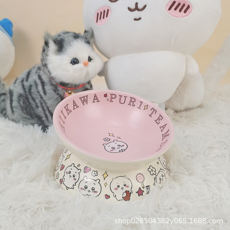 Jiyikawa 猫ボウル 黒あご防止猫 Usachi 缶詰フードボウル セラミックドッグフードボウル 猫 Xiaoba デザートボウル|undefined