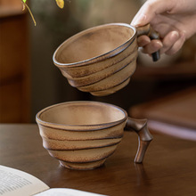 马克杯复古做旧杯子咖啡杯陶瓷异形杯日式粗陶杯批发家用水杯茶杯