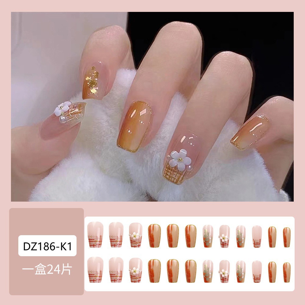 Uñas postizas Air Soft, sin pliegues, hechas a mano, piezas de uñas portátiles, piezas de uñas de material suave de lujo ligero, 24 piezas en caja de plástico, arte de uñas al por mayor.