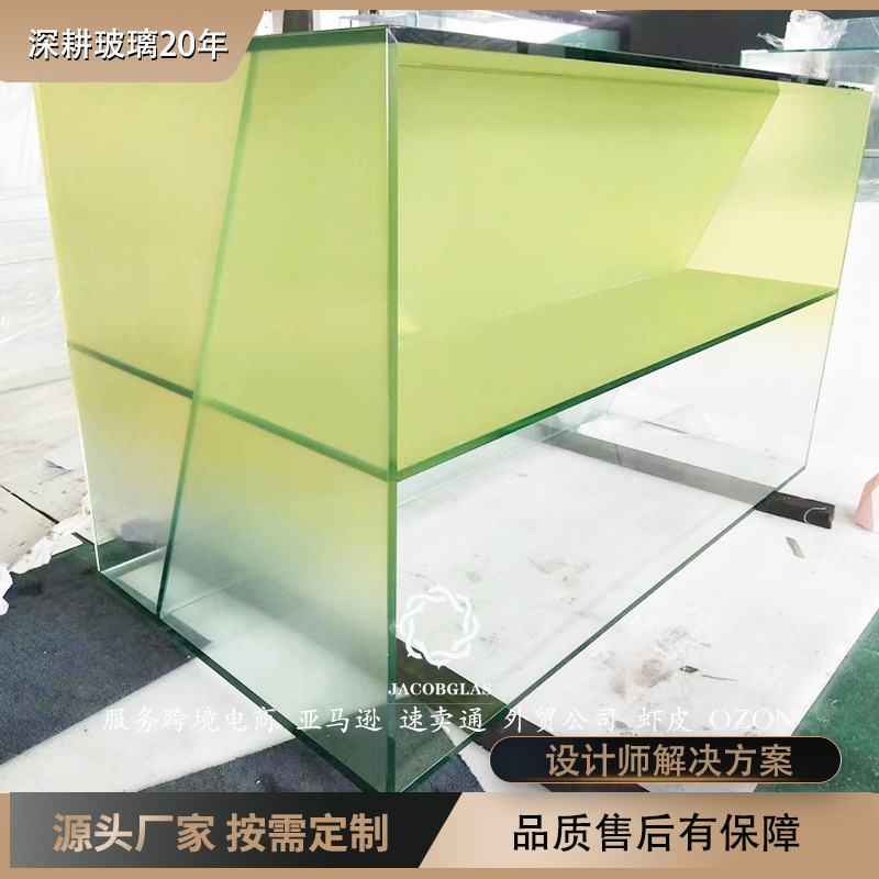 钢化玻璃展示橱窗玻璃 人脸识别超白展示柜全息镀膜高温油墨打印