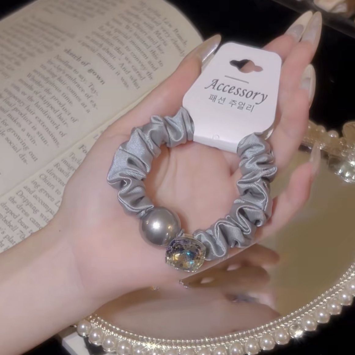 Cuerdas de cabello de viento pastoral pequeñas y altos valores faciales, anillo de cabello de intestino grande, sensación de una niña de banda de goma flácida, cuerdas de malla de banda de bola de cabeza
