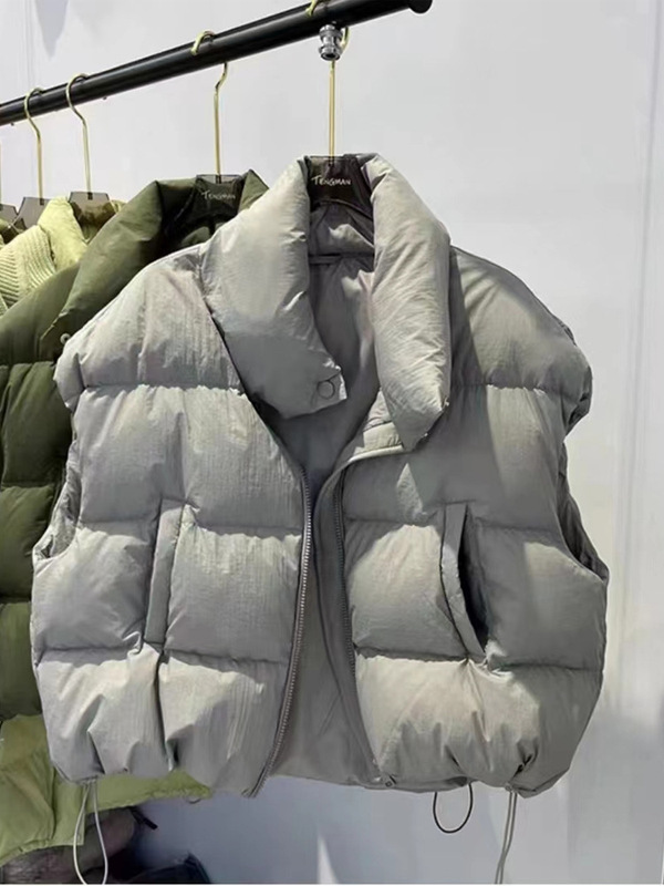2025秋季新款韩版羽绒棉服立领加厚拉链马夹马甲外套保暖上衣女|undefined