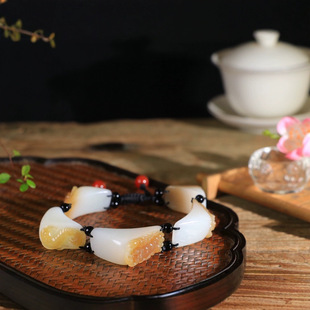 Fine Xinjiang Hotan Jade Sugar Suet White Five Poisons Bracelet Five Poisons Finger Centipede Spider Scorpion Toad and Snake