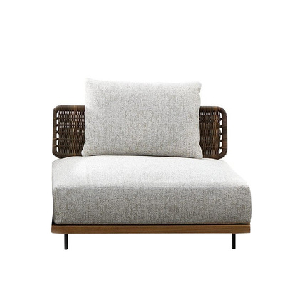 Sofá al aire libre transfronterizo patio nórdico todo el aluminio ocio arte combinación de silla de caña al aire libre muebles de caña combinación de mesa de té