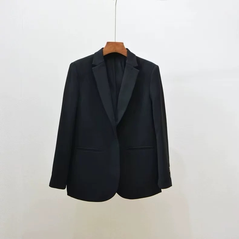 Theory2025早春新品女装 三醋酸纤维混纺侧开叉两色职业西服外套|undefined