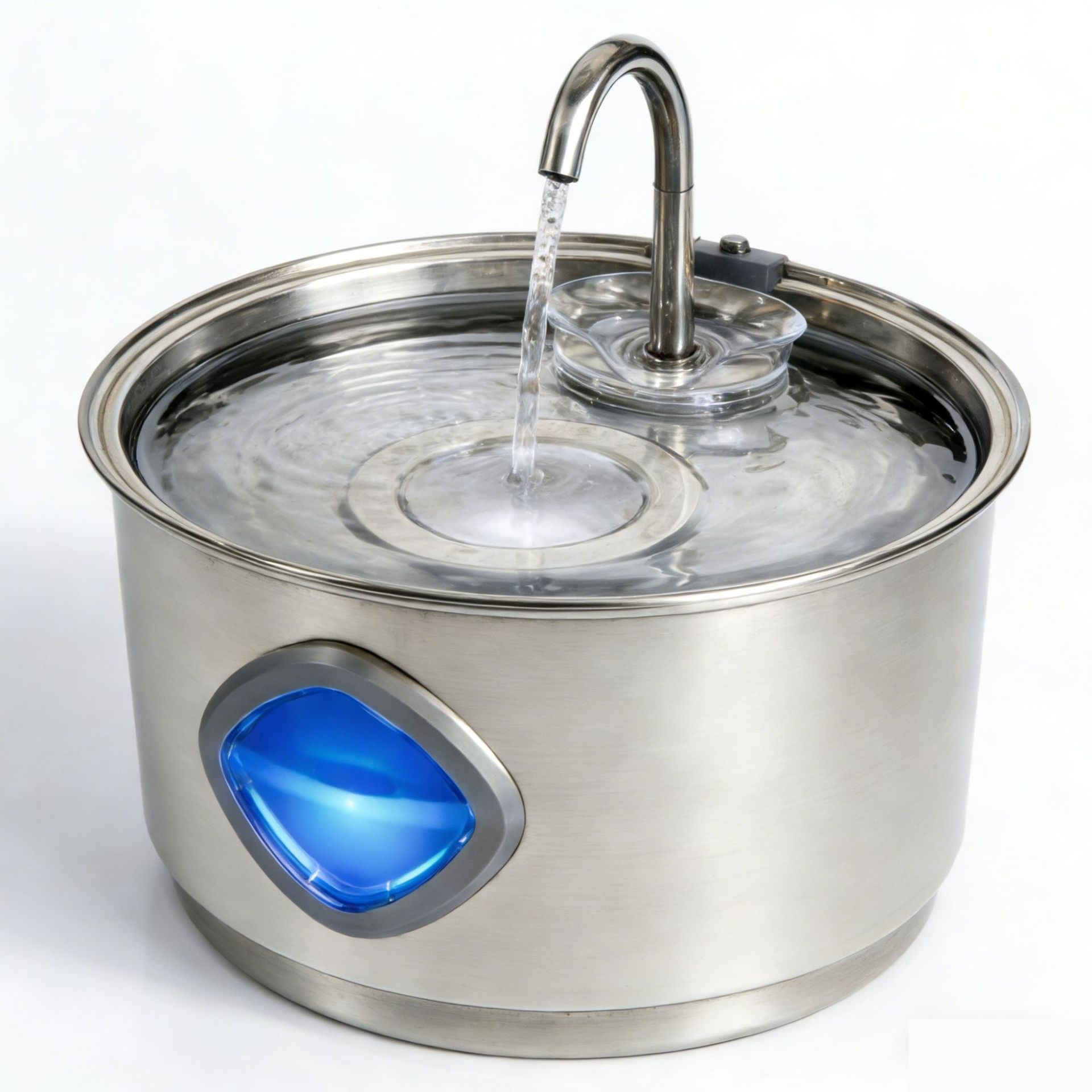 Acero inoxidable 95 oz / 2.8 litros de gran capacidad para gatos y gatos, mascotas silenciosas para gatos