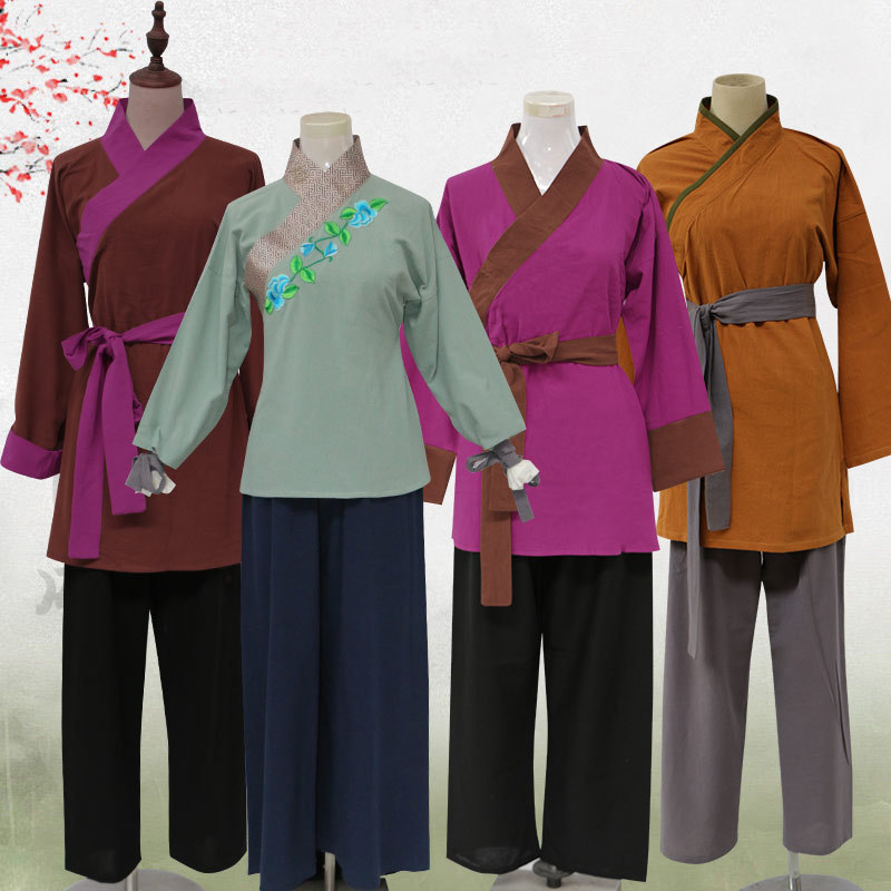 Country Girl Costume Female Ancient Rural Commoner Maid Sun Erniang Costume Restaurant Waiter Photography Performance Costume