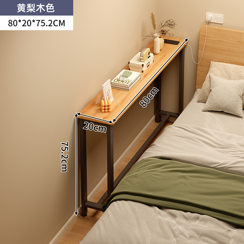 Mesa pequeña y estrecha junto a la pared, barra de comedor súper estrecha para el hogar, mesa larga de una palabra, estante de la sala de estar, barra larga de piso, gabinete estrecho, arte de hierro