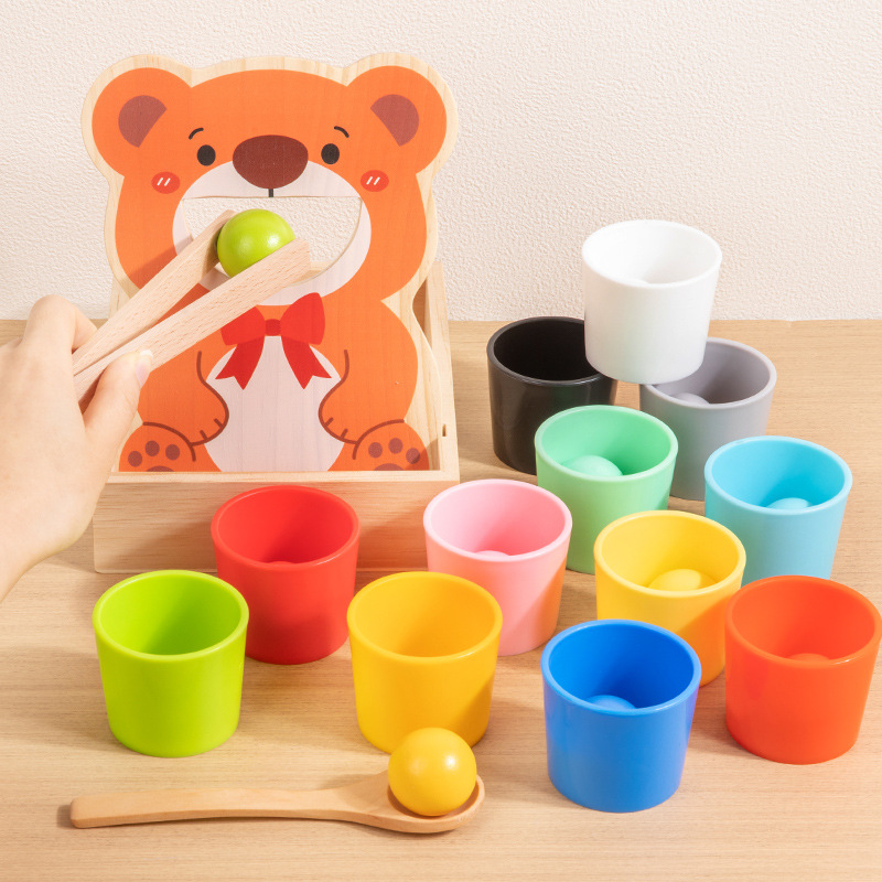 Ball and Cup Color Cognitive Classification Baby Feeding Game Fine Motor Concentration Training Early Education Educational Toys