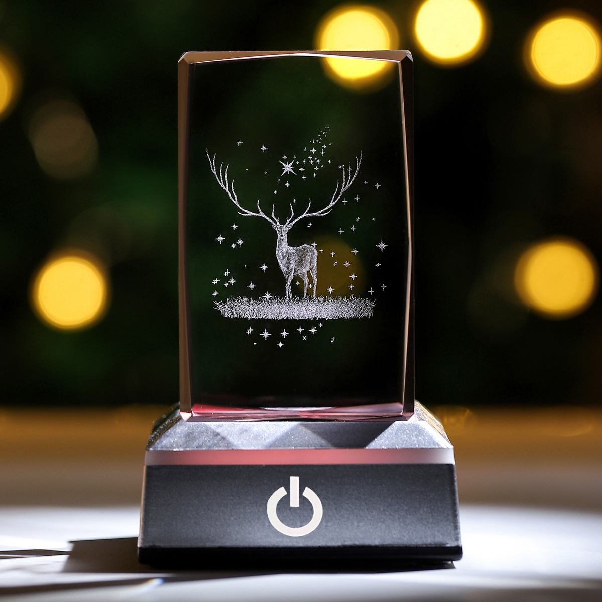 Transfronterizo al por mayor 3D animal Jesús Rosa cuboide adornos de cristal táctil sensible color cumpleaños regalo del Día de San Valentín