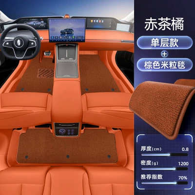 25 Car Interior Modification Accessories – Modelə uyğun ayaqaltı - no-specifications-double-layered-foot-pads-red-tea-orange-brown-rice-blanket-wear-resistant-and-quick-drying