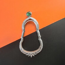 批发 玉髓镶嵌观音吊坠空托 珠宝吊坠空托配件佛项坠托铜合金