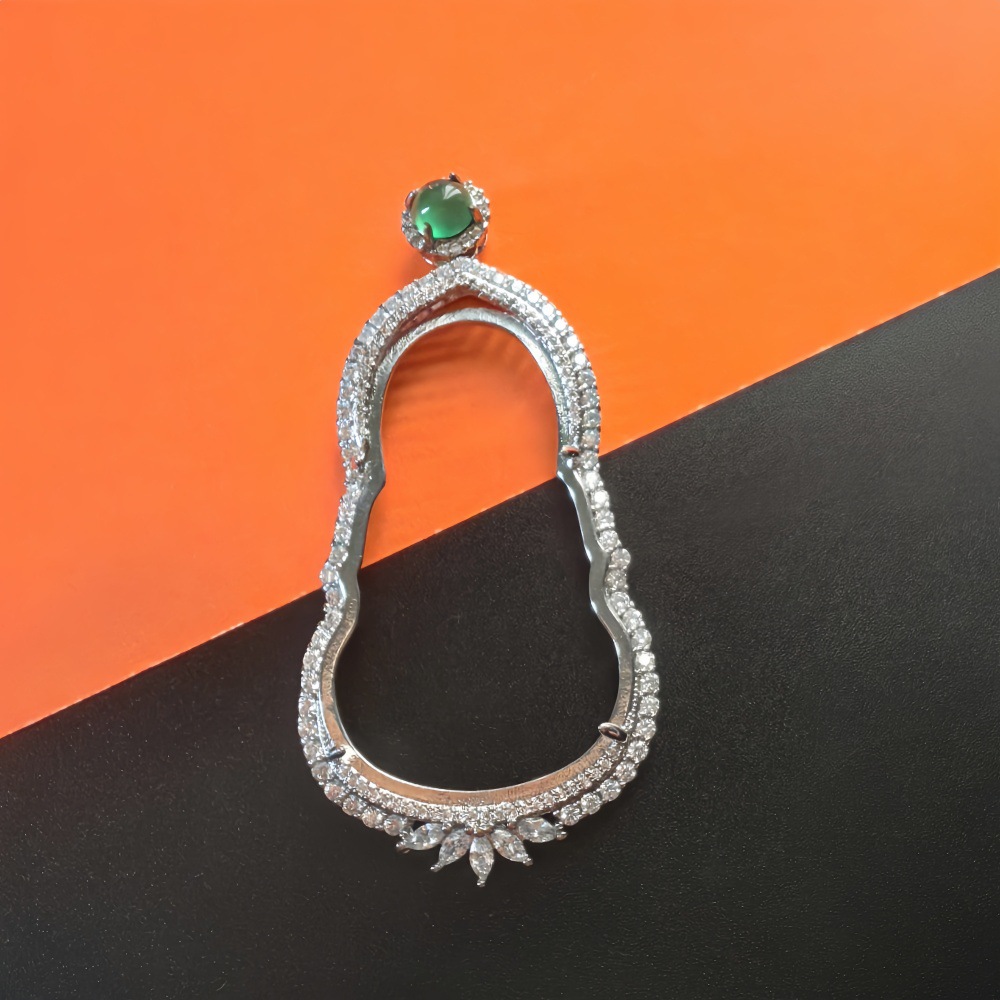 批发 玉髓镶嵌观音吊坠空托 珠宝吊坠空托配件佛项坠托铜合金