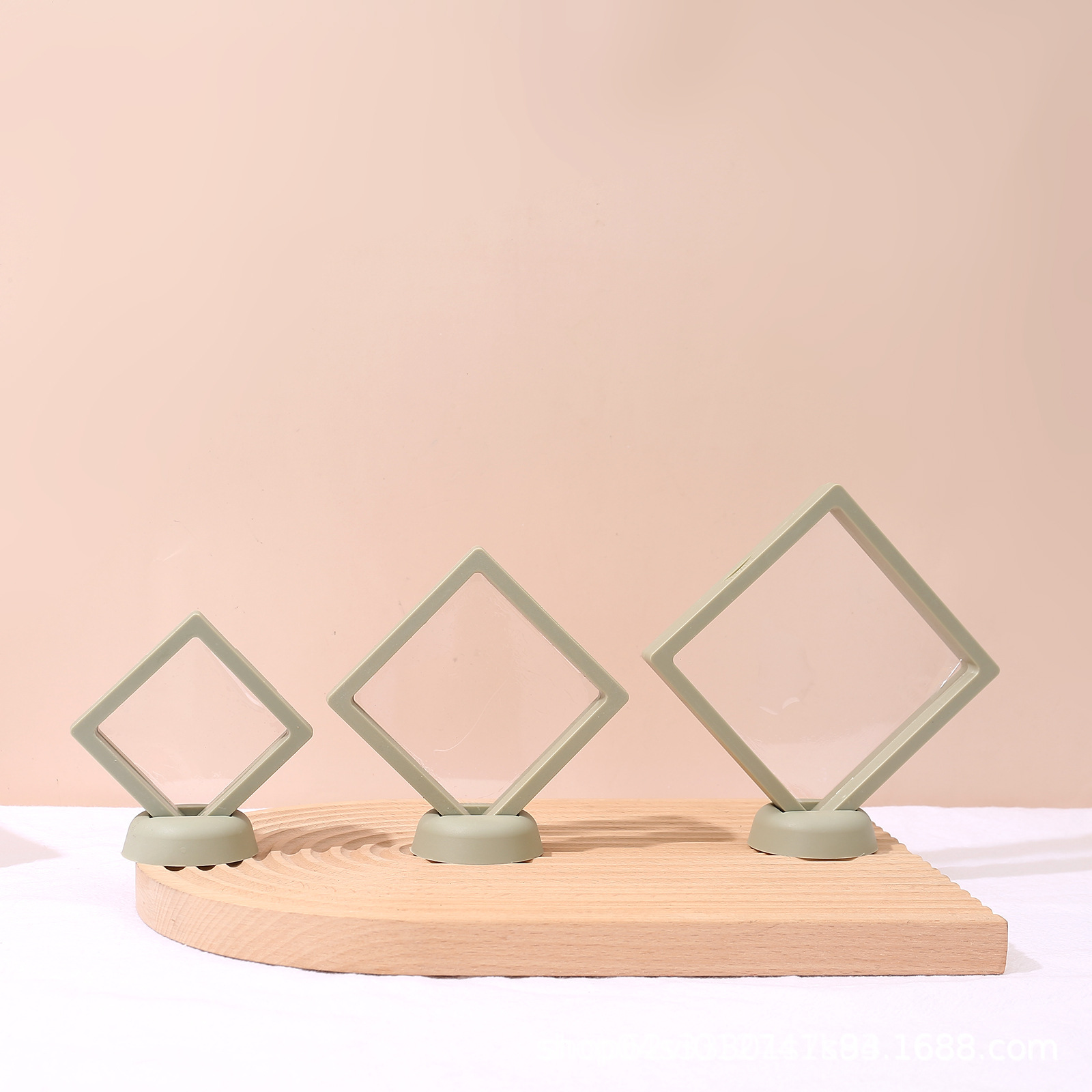 Bracelet acrílico joyería almacenamiento estante de exhibición de embalaje caja de almacenamiento de papel PE película flotante estante de joyería transparente