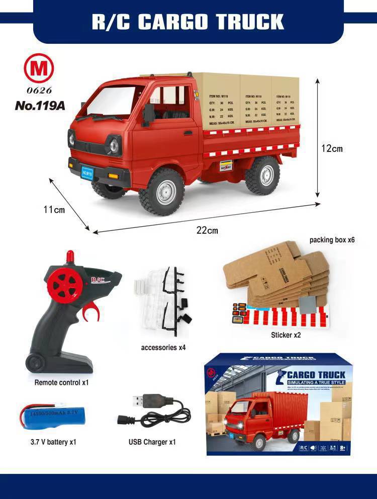 Venta caliente transfronteriza simulación de control remoto Wuling Suzuki micro camión furgoneta Liuzhou coche carga camión camión juguete