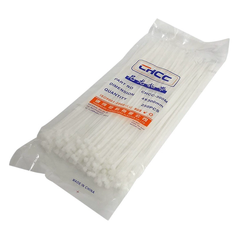 Белая пластиковая Само-запирая Пряжка уплотнения связи кабеля нейлона связывая провод провода ремня пряжки места отладки