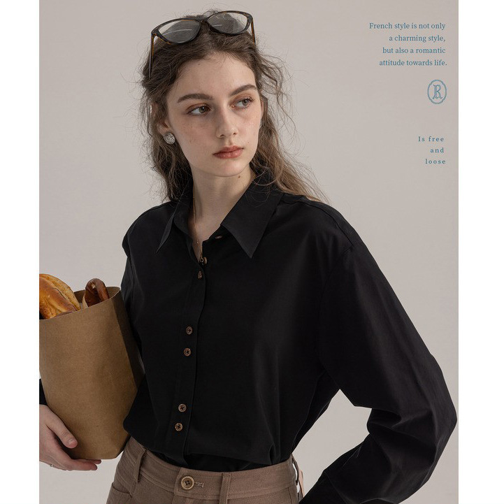 2026 Autumn New "Frida's Rose" Suede-Like Textured French-Style Long-Sleeve Shirt with Embroidered Back for Commuting 2026 Autumn New "Frida's Rose" Suede-Like Textured French-Style Long-Sleeve Shirt with Embroidered Back for Commuting