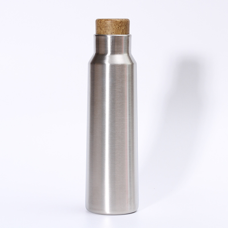 Vacío 304 de acero inoxidable botella agua creativa grano madera cubierta ventosa portátil al aire libre ciclismo montañismo hervidor