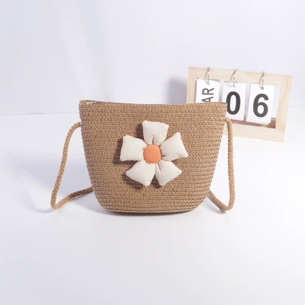 White flower big bag coffee color