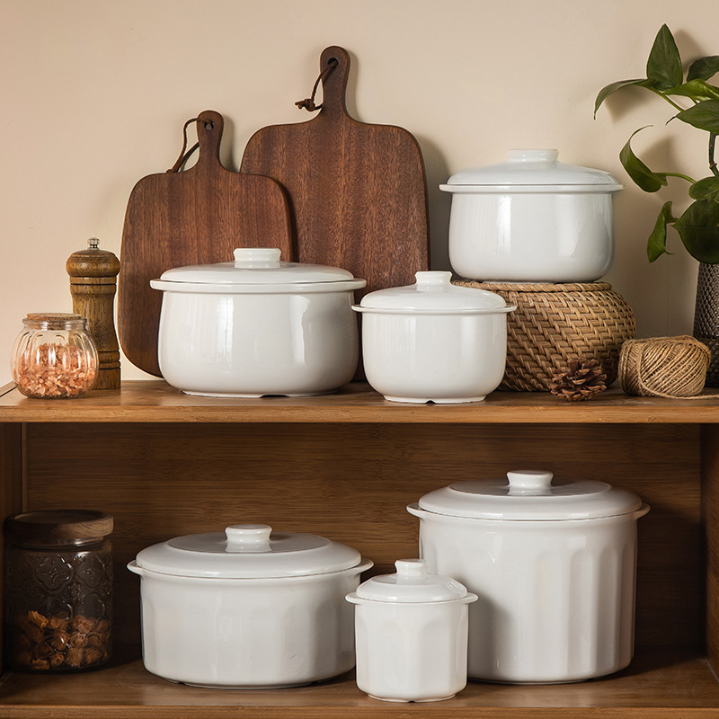 陶瓷隔水炖盅带盖双耳燕窝汤盅碗家用炖罐电饭煲电多规格炖锅内胆