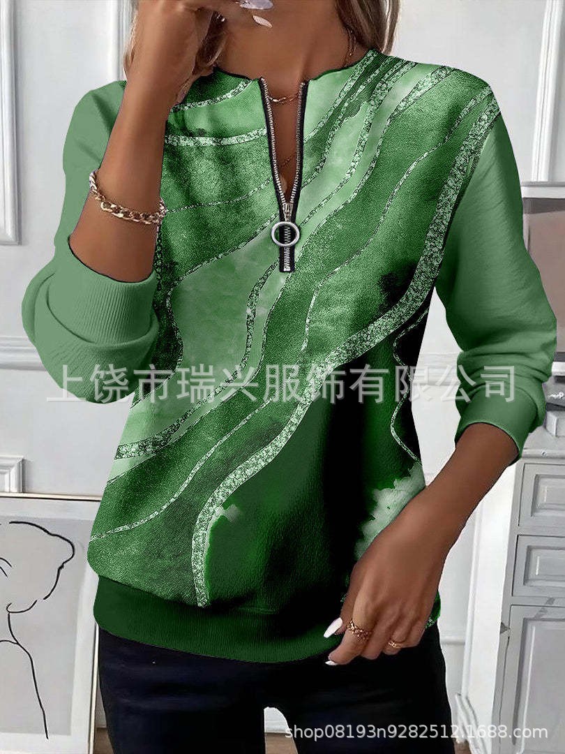Sudadera Casual de Manga Larga con Estampado para Mujer de Spandex para Uso Diario