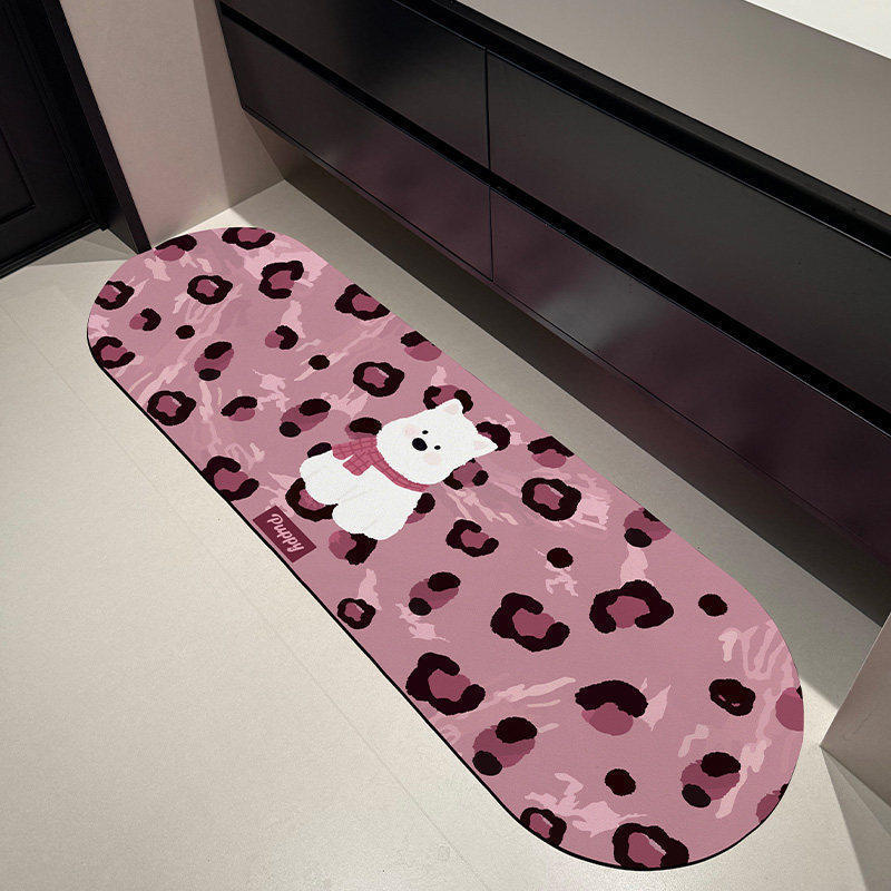 Cute pet dog bathroom mat, water-absorbent, non-slip, wear-resistant diatomite long strip foot mat, washbasin mat Cute pet dog bathroom mat, water-absorbent, non-slip, wear-resistant diatomite long strip foot mat, washbasin mat