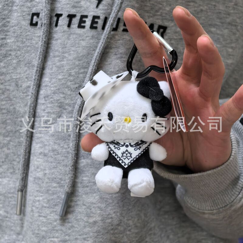 秋季新款格子礼帽kitty公仔钥匙扣星星挂件挂饰包包少女心可爱毛|undefined