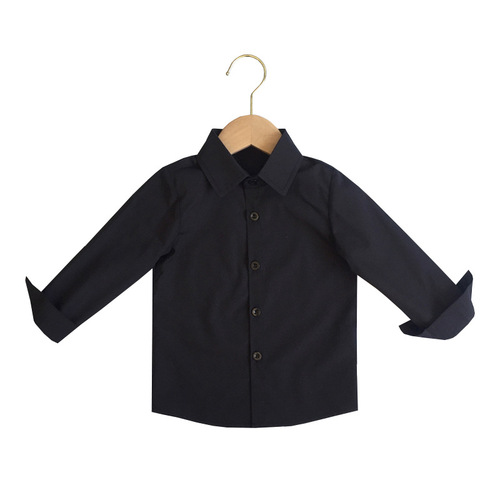 Children's new autumn shirt baby boy Korean style long-sleeved cotton lined shirt stylish innerwear children's clothing spring one piece dropshipping