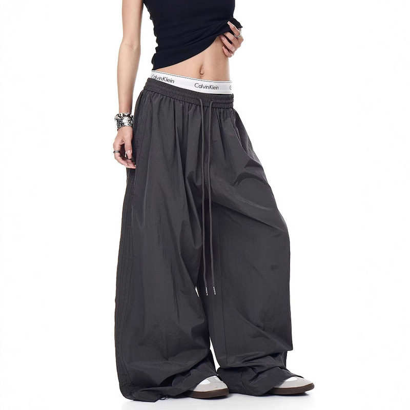 Quick-Dry Wide-Leg Cargo Pants for Women, Summer American Style Trendy Hip-Hop Street Fashion, Versatile Jazz Dance Pants Quick-Dry Wide-Leg Cargo Pants for Women, Summer American Style Trendy Hip-Hop Street Fashion, Versatile Jazz Dance Pants