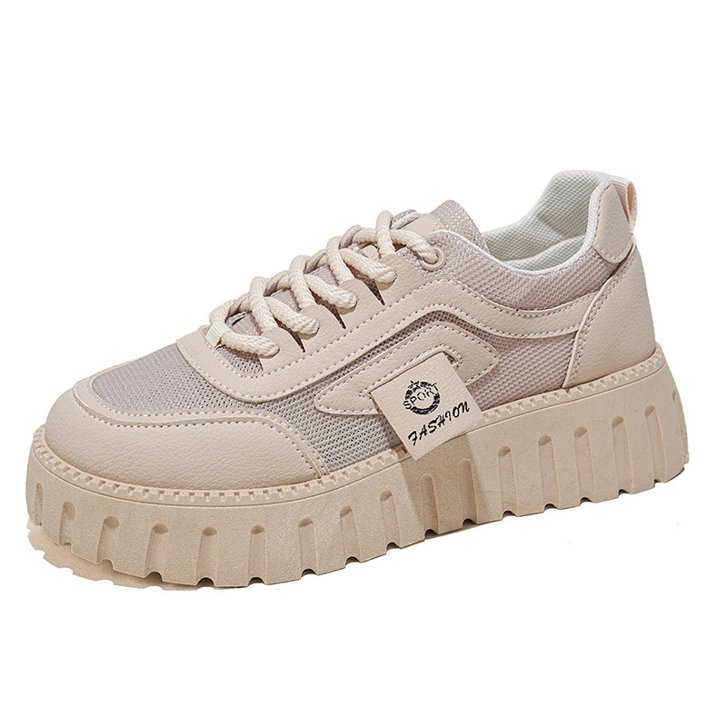 2025 zapatos de mujer de verano nuevos zapatos de red huecos transpirables para mujer, zapatos blancos de suela gruesa de todo fósforo de estilo coreano, zapatillas deportivas y de ocio