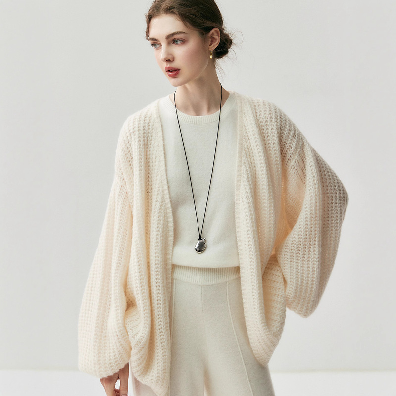 Herbalife Yarn ~ Five-Needle Thickeneded 75% Cashmere 25% Mulberry Silk Knitted Cardigan Women's Loose Large Outwear Herbalife Yarn ~ Five-Needle Thickeneded 75% Cashmere 25% Mulberry Silk Knitted Cardigan Women's Loose Large Outwear