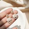 Silver needle, mountain tea, advanced earrings from pearl, silver 925 sample, high-quality style