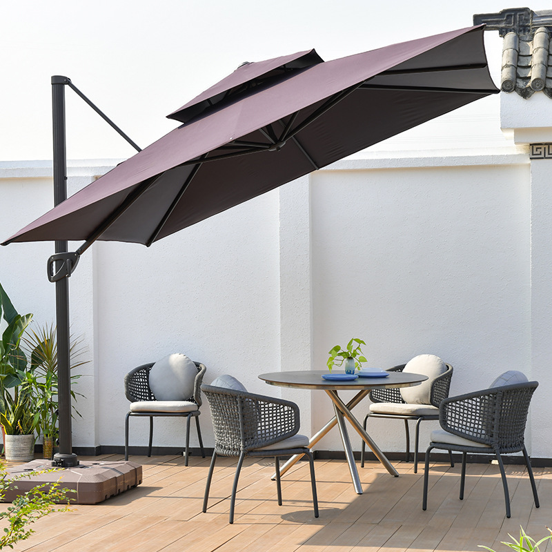 Al Aire Libre ratán Silla de ratán ocio mesa al aire libre y silla de tres piezas patio jardín Hotel balcón impermeable protección solar combinación