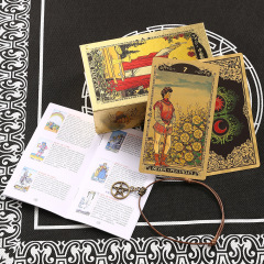 New Taiyue Gold Foil Tarot Cards, Gold Foil Printed Plastic PVC Waterproof Tabletop Game Playing Cards Wholesale