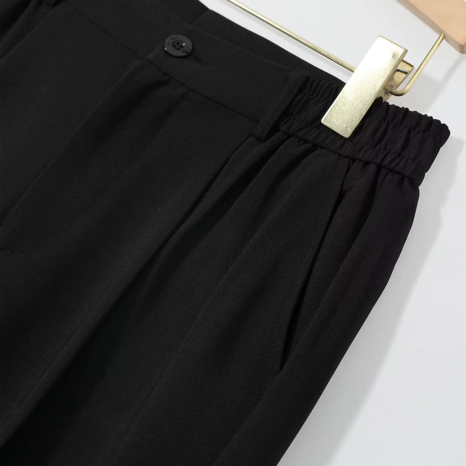 Мужские черные брюки для отдыха, универсальный костюм, Slim fit, свободный прямой крой