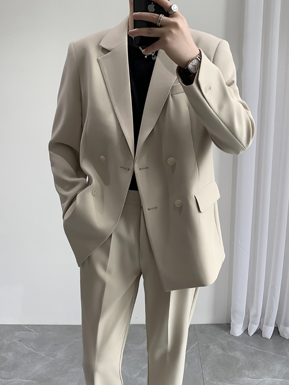 Casual chaqueta de traje de hombre primavera y otoñodk chaqueta de uniforme coreana suelta de moda retro chaqueta de traje único de moda