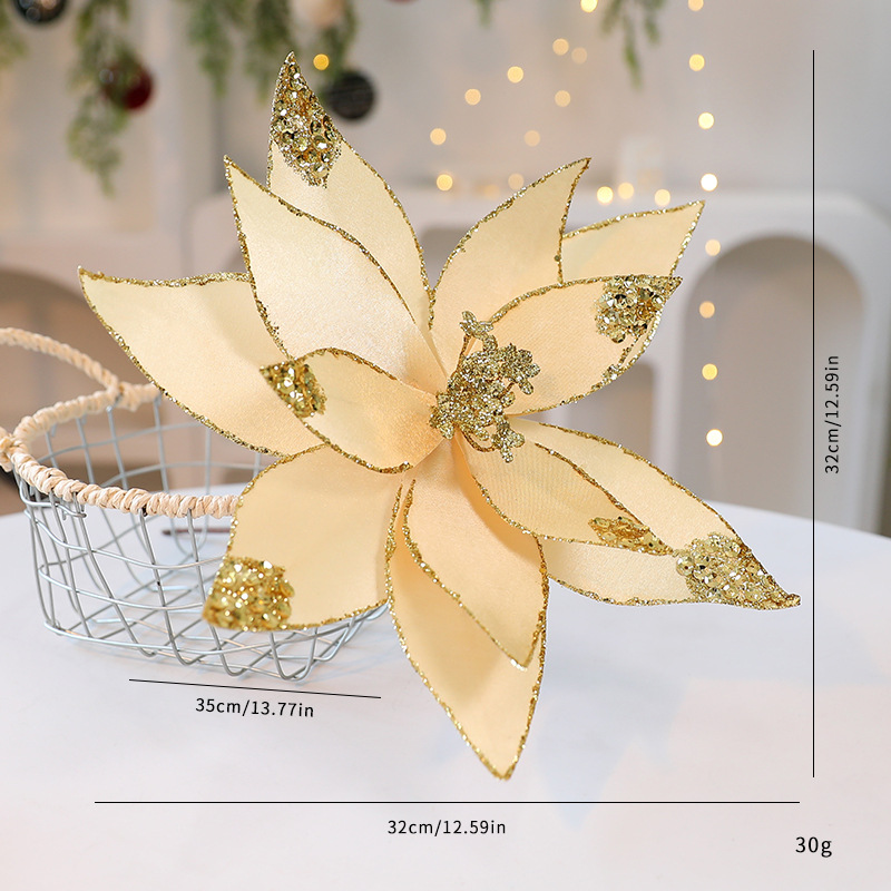 Flores de Navidad de sequillas flores de imitación tela de tela de tela decoración floral decoración de lana decoración de Navidad al por mayor