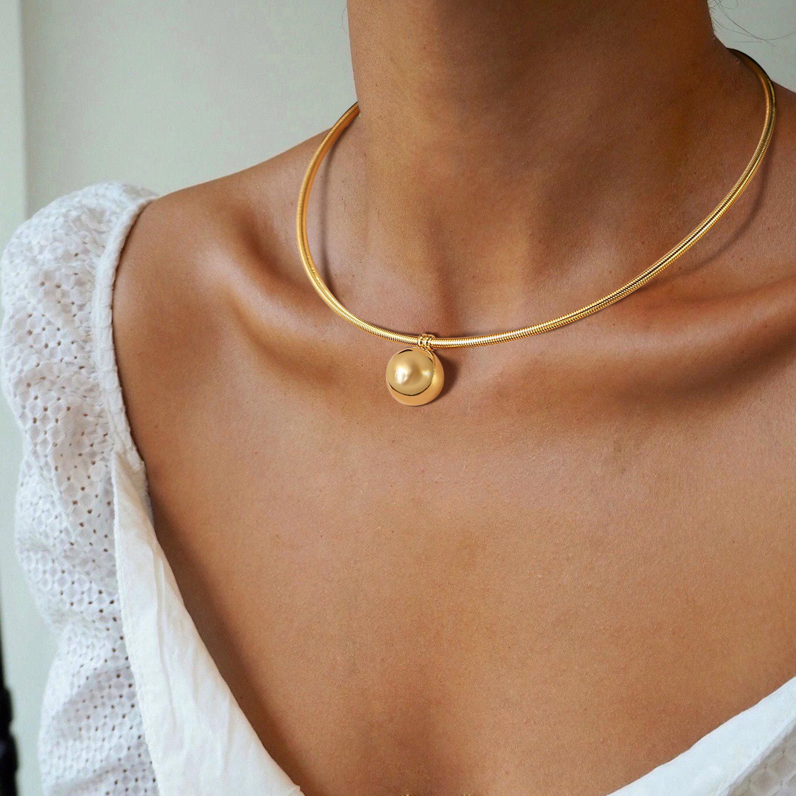 Choker Classification Wholesale Jewelry Simple Style Classic Style Solid Color 201 Stainless Steel Choker