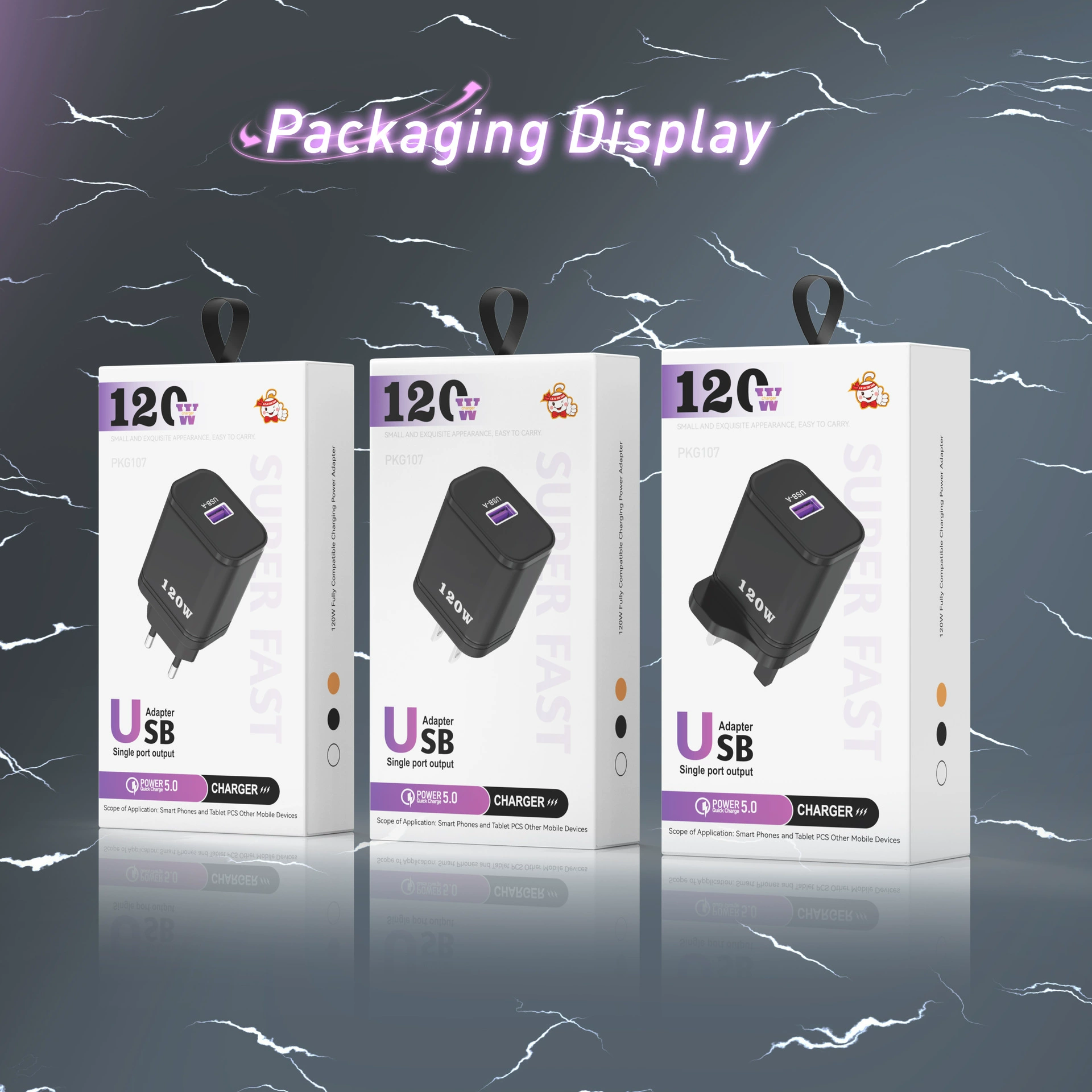 Заводской новый универсальный зарядное устройство 120W USB для мобильного телефона небольшая бытовая техника сверхбыстрая зарядка головка прямой зарядки Британия правила