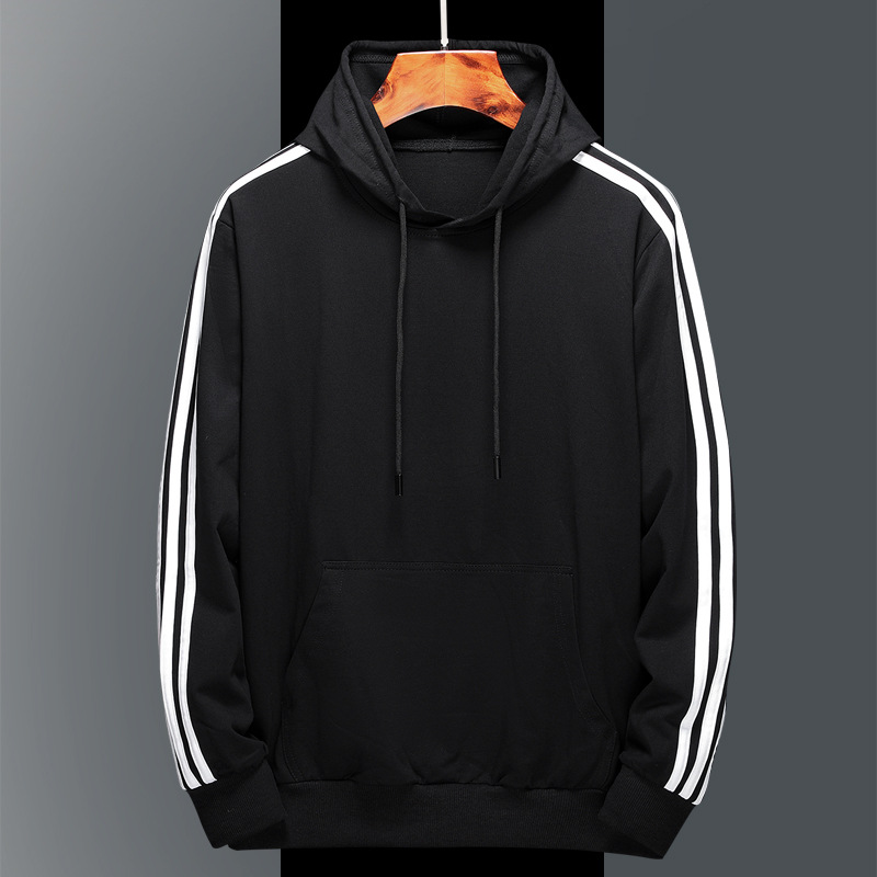 新款男装青年春秋季男士卫衣韩版休闲针织袖纯棉连帽衫圆领宽松型|ru