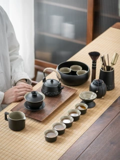茶具套装家用客厅中式简约办公室陶瓷黑陶泡茶壶茶杯小套功夫茶具