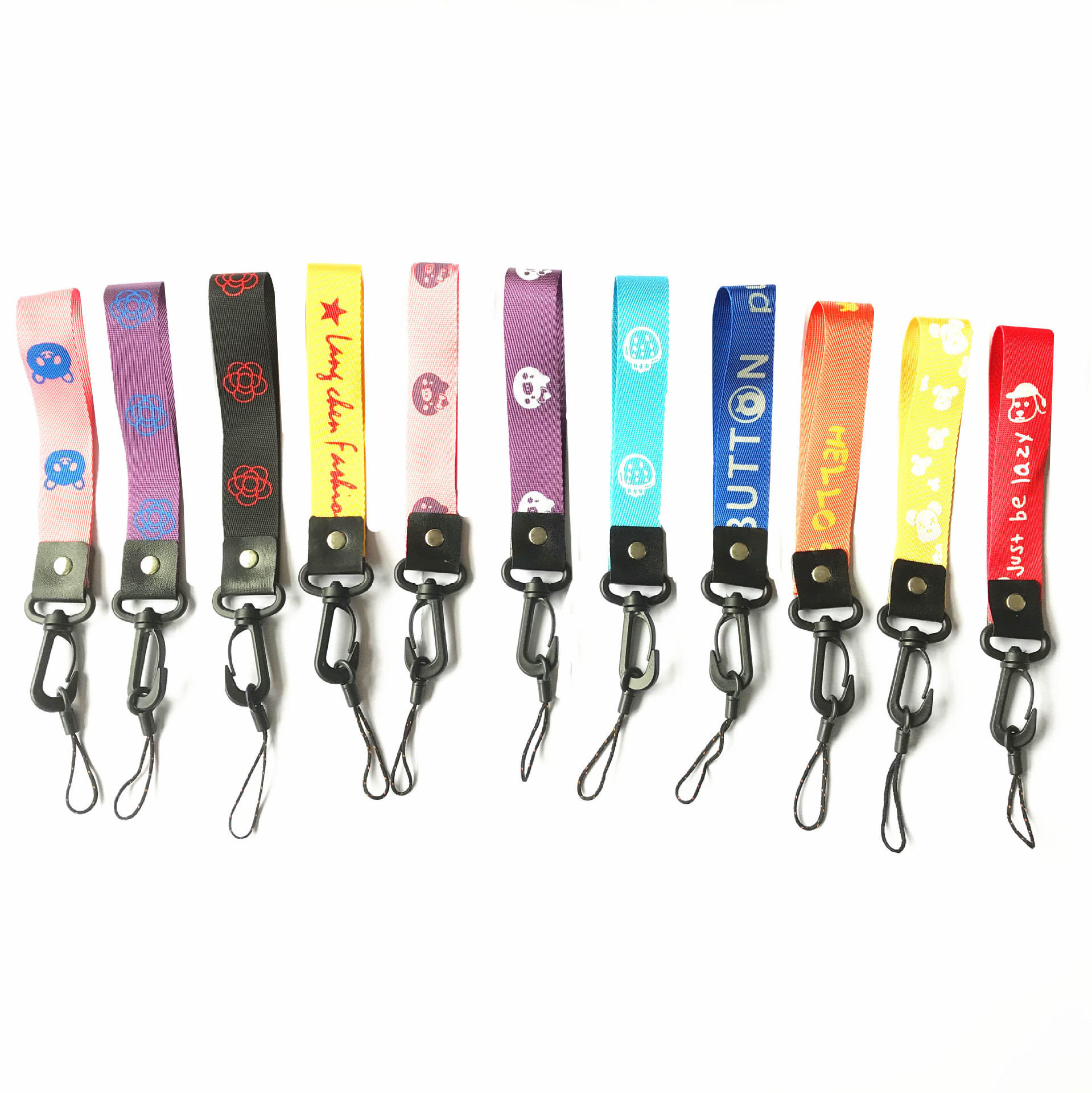 25cm Wide Short Mobile Phone Lanyard 2-in-1 Hooks Fashion Brand ID Card Holder Wrist Strap
