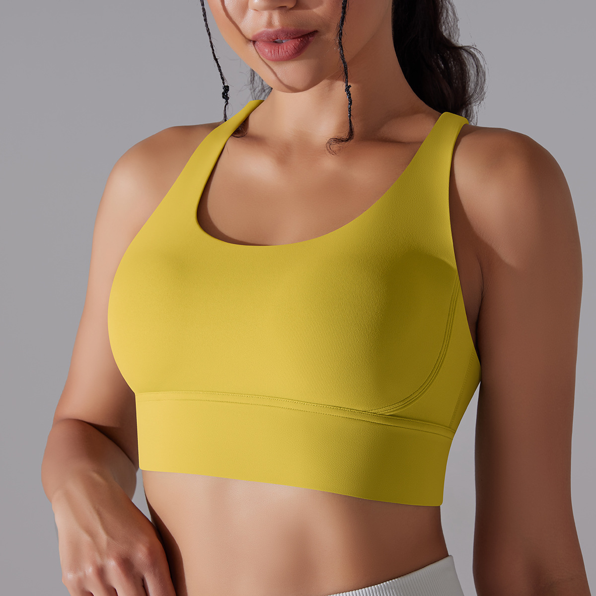 127g Weight Sleeveless Sleeve Length Nylon, Spandex Fabric Type Short Top Length Halter Crisscross Tank Tops Type Fitness, Yoga Occasion U Neck Neckline Solid Color Pattern Sports Style Sports Solid Color Nylon Spandex U Neck Active Tops Halter Crisscross Tank 116