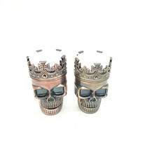 厂家直供磨烟器 碎烟器3层金属骷髅头磨烟器塑料金属卷烟器拉烟器