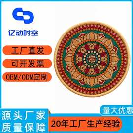 包邮跨境波西米亚风杯垫仿亚麻橡胶底餐垫家用地垫隔热餐桌垫批发