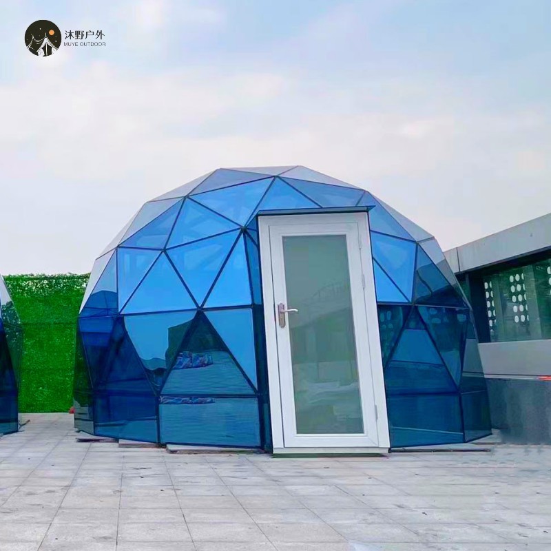 Muye al aire libre grande camping vidrio cielo estrellado tienda camping alojamiento transparente esférica tienda de cielo estrellado habitación campamento