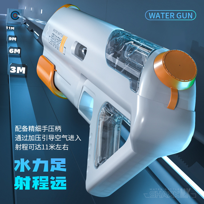 Venta caliente de verano Pistola de agua de extracción manual, almacenamiento de energía, playa de agua, juego de agua para niños, juguete de pistola de agua