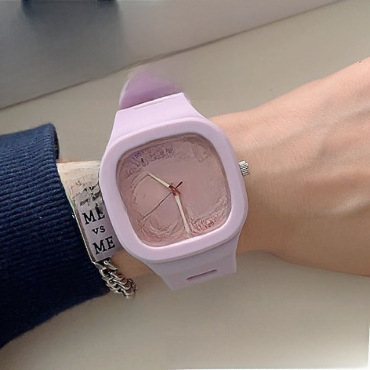 Stylish square watch for women, Instagram-inspired college style quartz watch for students, unique minimalist Korean version electronic watch